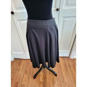 Black Knit Midi Circle Skirt sz M Retro Twee Skater Goth Whimsygoth Minimalist